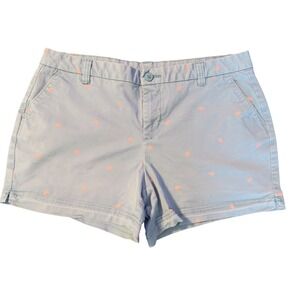 279 | Magellan Outdoors Womens 14 Lobster Print Chino Shorts Light Blue